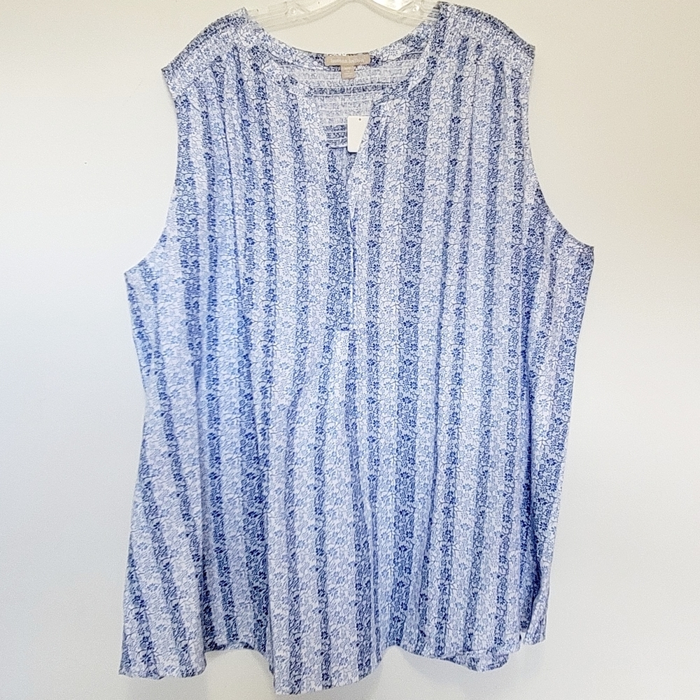 Woman within plus size sleeveless blue top